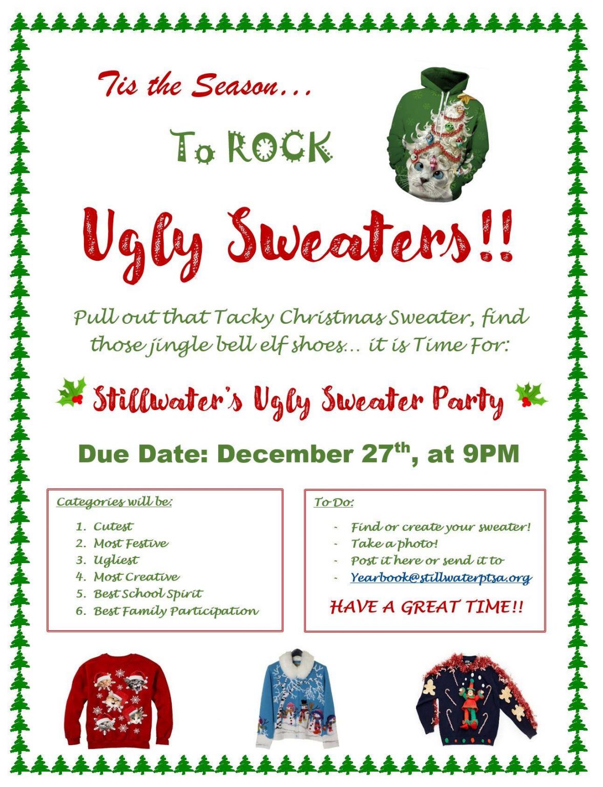 Ugly Sweater Contest Stillwater PTSA